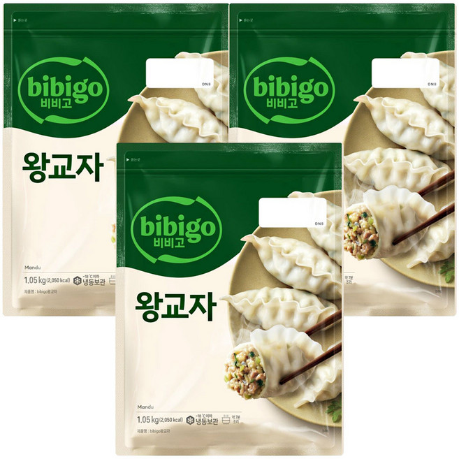 cj제일제당 비비고왕교자만두 비비고왕교자1.05kg*3봉 왕교자 고기만두, 1.05kg, 3개
