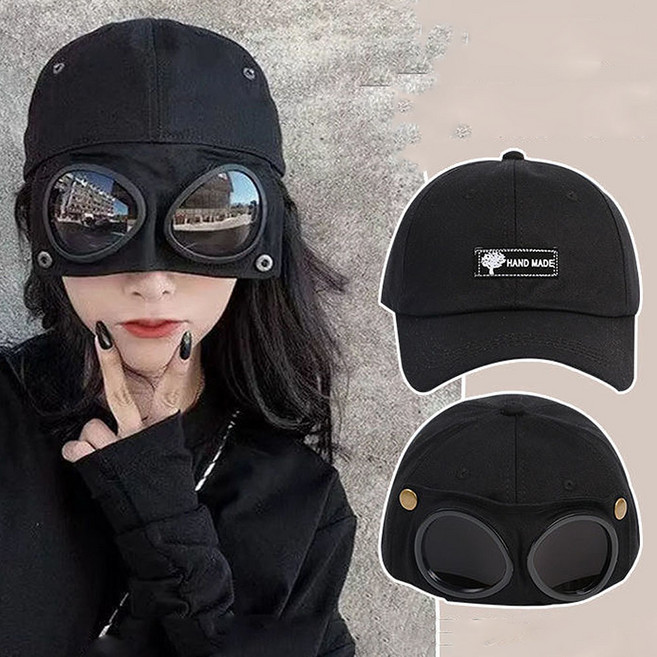 1+1 햇빛 차단 고글 캡모자 선글라스 볼캡 야구 힙합 인싸 모자