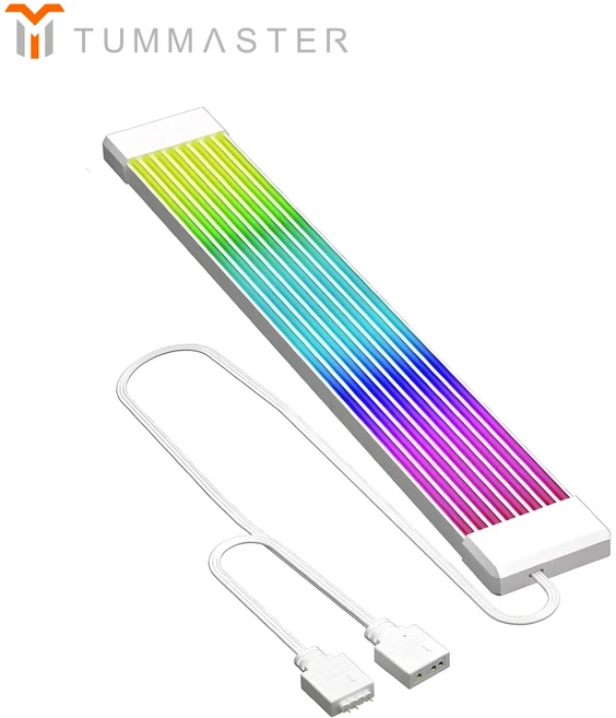 TU밀리미터ASTER 5V 3Pin ARGB 조명 8/24핀 마더보드 그래픽 카드 파워 공급 장치 연장 케이블 LED 라이, 01 기타, 02 X8 White