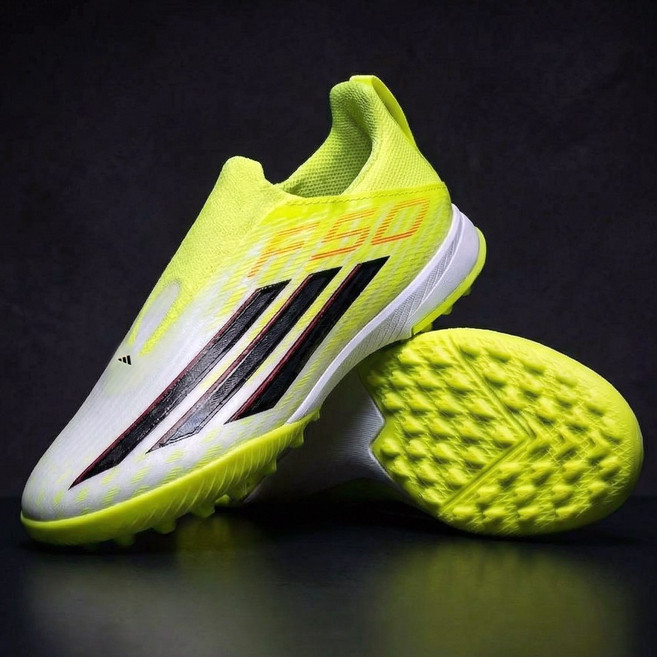 아디다스 키즈 아동 끈없는 축구화 풋살화 F50 리그 레이스리스 터프화 인조잔디/맨땅용