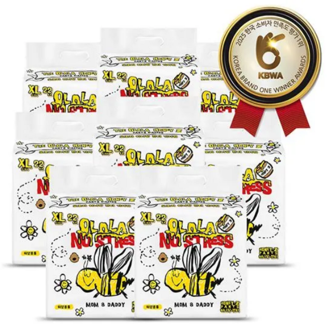 오로라 허니잠 팬티형 낮밤 기저귀 아동용, 특대형(XL), 176개