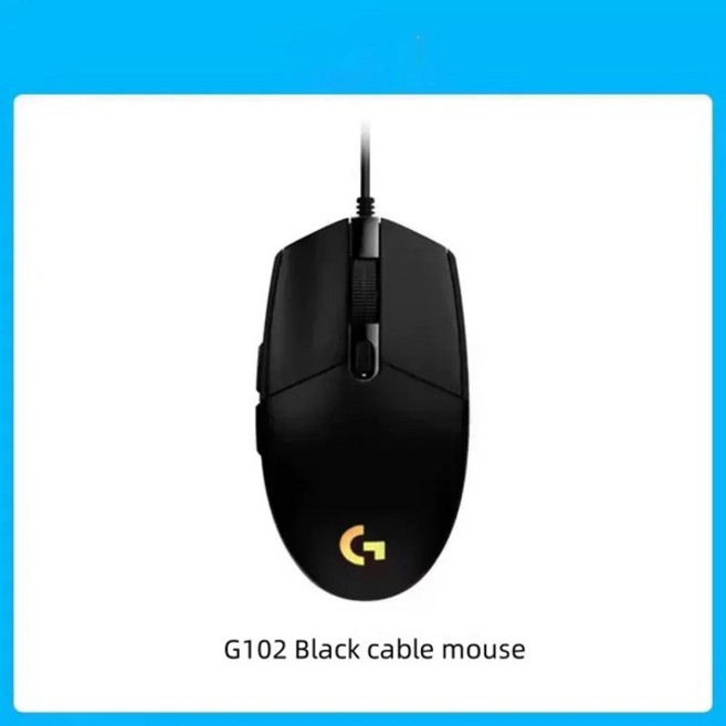 로지텍 G102 무소음 인체공학 마우스 무선 충전식 사무실 게임용 4000 DPI, [04] G102-black