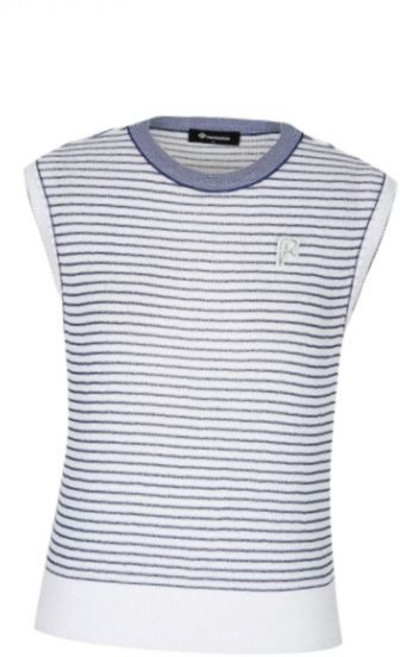 레노마골프 여성 스트라이프 라운드 니트 베스트 RWSVM6207-930