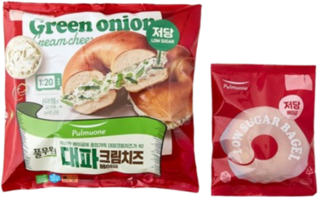 풀무원 대파크림치즈 베이글 (3개입) 405g, 1개