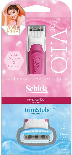 [쉬크면도기] 시크 Schick 하이드로 실크 트림 스타일 홀더 (날포함) VIO 여성용 면도기 화이트; 핑크 2 개 모둠, 1개, 1개입