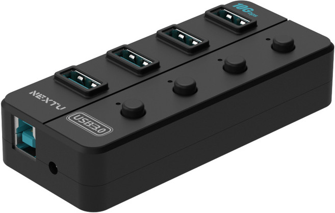 USB3.2 4포트 개별스위치 USB허브 10G 유전원 NEXT-814U3-10G