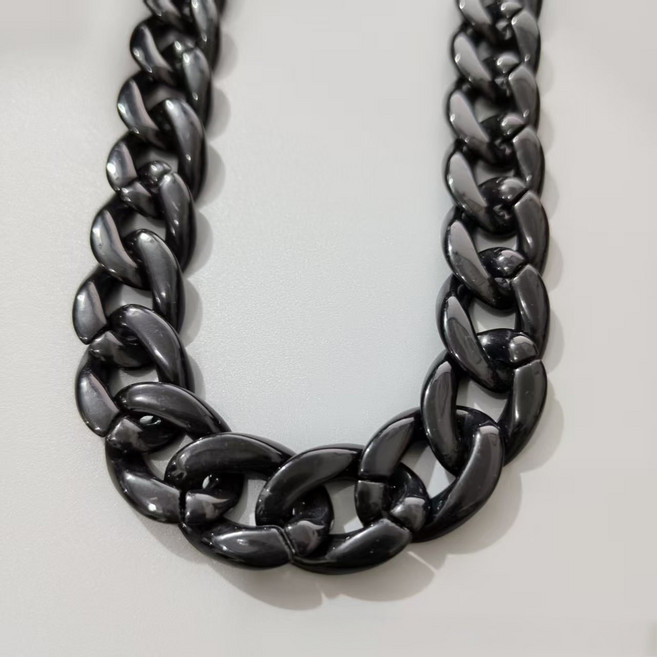 45cm 아크릴 체인 가방 끈 스트랩 장식 부자재 체인줄, 1개, 블랙