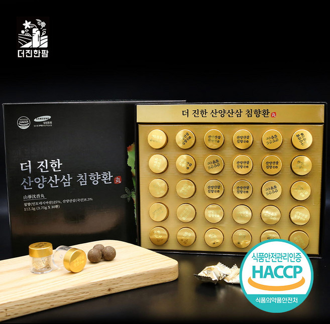 더 진한 산양산삼 침향환 30환 (쇼핑백 포함), 3박스, 112.5g
