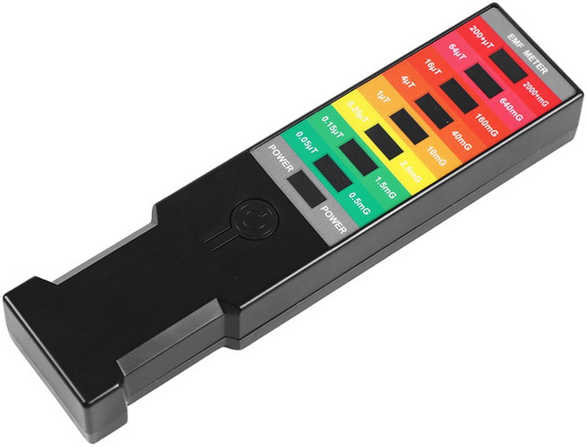 전자파 측정기 고정밀 휴대용 EMF 자기장 모니터 방사 테스터 전자기장 검출기 8 LED 가우스 계량기, 1개