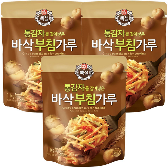 CJ제일제당 통감자를 갈아 넣은 바삭부침가루, 1kg, 3개