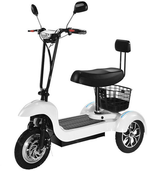 성인 3 륜 전기 스쿠터 2 강력한 500W 48V 35KM/H 범위 25-45KM 남성을위한 세발 자전거, 01 White, 02 White