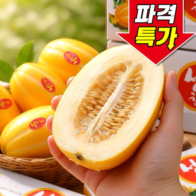 [꿀팜즈] 성주 참외 아삭꿀맛 초고당도, 1박스, 가정용 1kg
