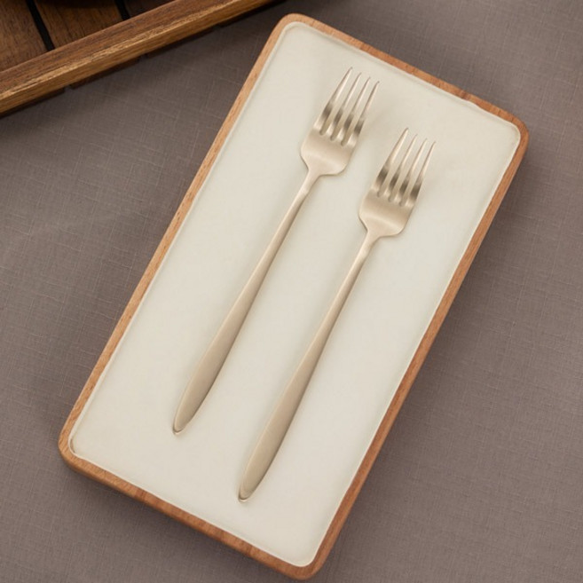 놋결 방짜유기 놋그릇 양식 포크 2인 각인+포장박스, 양식포크 2개_박스_일반보자기, 유기, 1세트