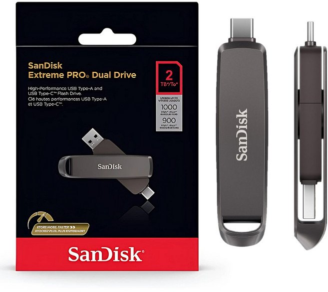SANDISK Extreme PRO 2TB USB 3.2 Type-C OTG 兩用 高速 隨身碟, 1個