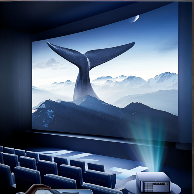 루미빔 5500안시 빔프로젝터 IMAX 초고화질 4K 캠핑용 가정용 홈시네마 200인치, 플로어 트레이 스탠드