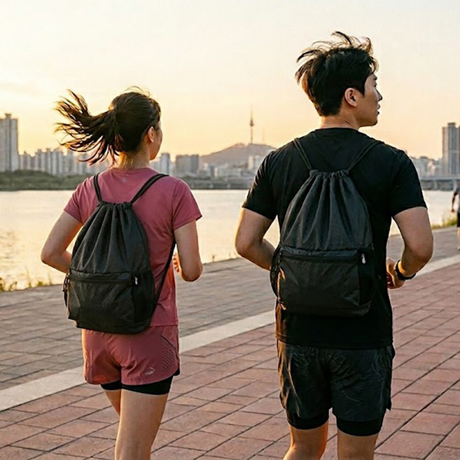 데일브 몬스터 만능 스포츠 방수 헬스 필라테스 학생 신발 다용도 가방, 블랙, 1개