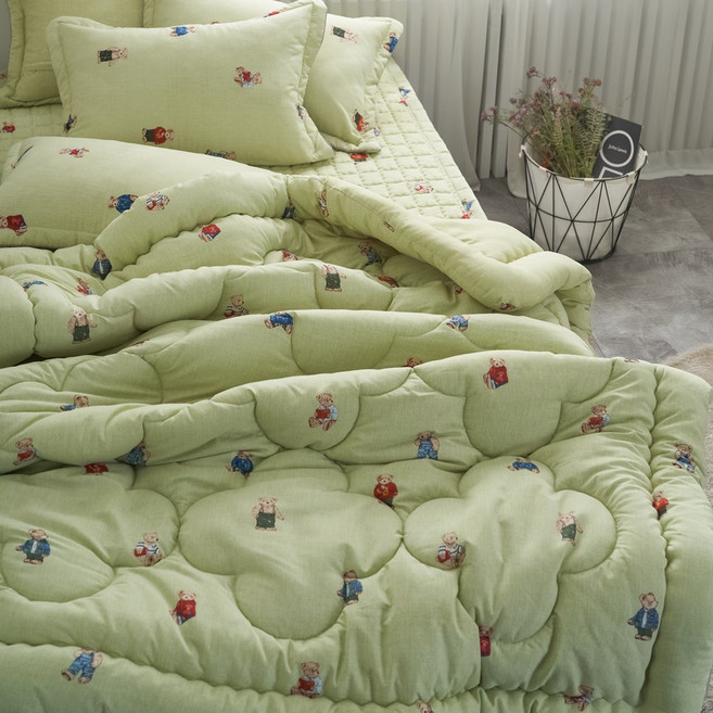 먼지없는 향균솜 테디베어 캐릭터 여아 알러지케어 부드러운 어린이침구 키즈이불세트 슈퍼싱글 사계절 차렵이불