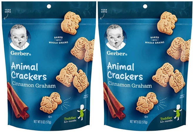 거버 동물 크래커 비스킷 시나몬 그레이엄 2개 세트 + 포스트 카드 세트, 170g - 쿠팡