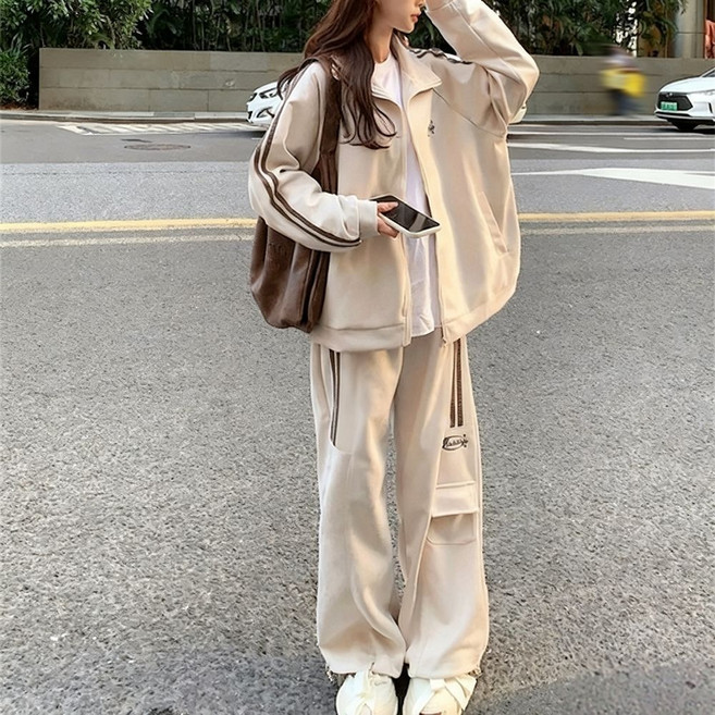 오스틱니 여성 봄가을 빅사이즈 초특가 루즈핏 캐주얼 트레이닝복 세트