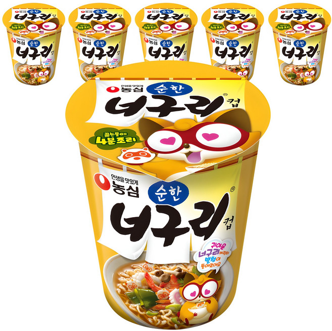 너구리 컵 순한맛 63g, 6개