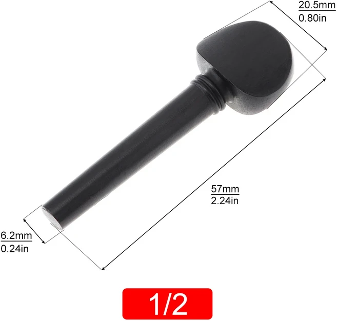 바이올린 튜닝 페그 튜너 에보니 현악기 액세서리 1/8 1/4 1/2 3/4 4/4 바이올린 악기 부품, 01 빠른  Mainland, 02 half