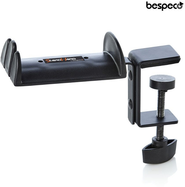 [bespeco] 테이블 데스크 거치용 클램프형 구조 강화나일론 헤드폰 홀더, 1개, 블랙, SH130TC