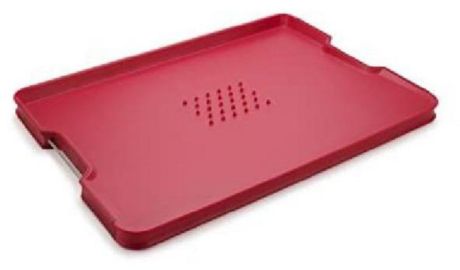 조셉조셉 양면 다기능 도마 컷 앤 카브 플러스 라지, 레드, 1개