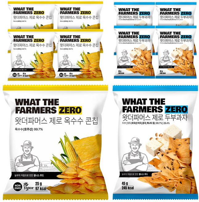 왓더파머스 다이어트간식 혼합구성, 1세트, 옥수수 5봉+두부 5봉