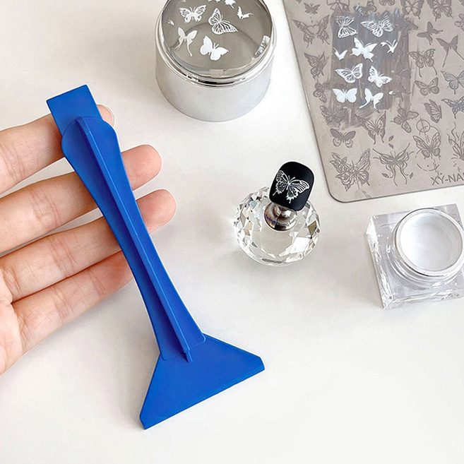 네일 스크래퍼 스탬프 플레이트 스탬핑도장 패턴 프렌치 꾹꾹이 해라 셀프네일, 1개, 네일 플레이트 스크래퍼