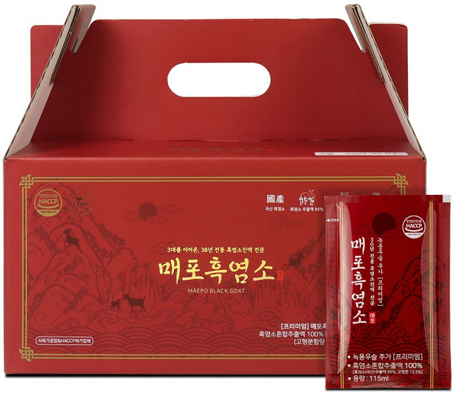 [프리미엄] 매포흑염소진액 115ml 60팩, 6.9L, 1박스