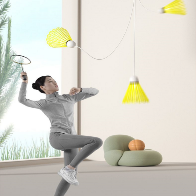 더포인트 셀프 실내 배드민턴 연습 훈련 돌아오는 셔틀콕 리턴콕, 1세트, 3개입, 옐로우