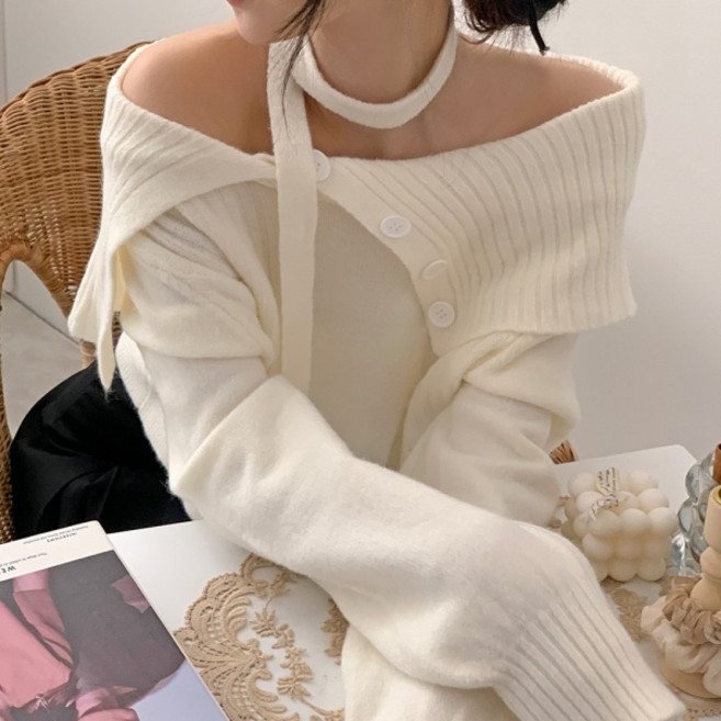 set 유어 오프숄더 케이프 초커 머플러 세트4color