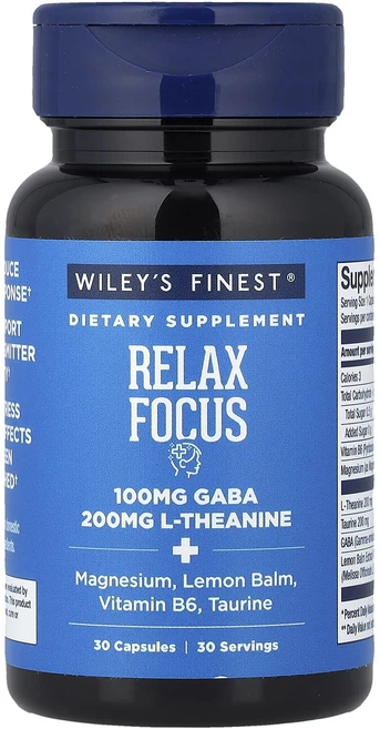 새해 첫좋은선물 Wiley's Finest Relax Focus 캡슐 30정 제대로 할인합니다, WileysFinestRelaxFocus캡슐30정, 1개 - 쿠팡