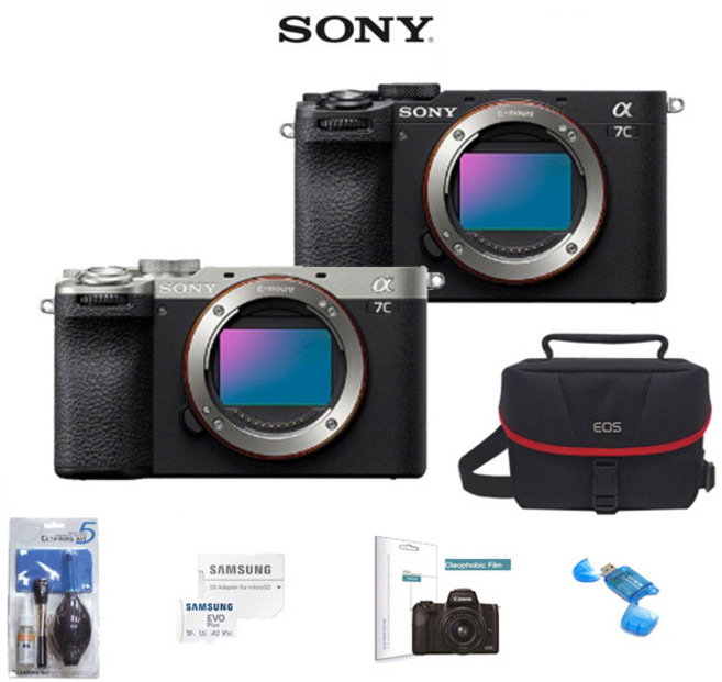 SONY 풀프레임 미러리스 A7C2 BODY+FE 50mm F1.8+32G+미러리스카메라BAG+크리닝킷+LCD필름+리더기 고용량 풀패키지, 32G+숄더백+크리닝킷+리더기+보호필름+크리닝킷, 블랙