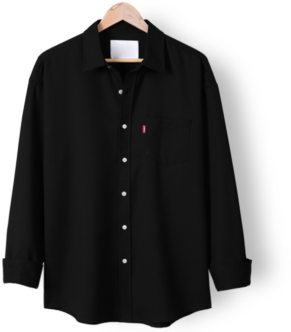 [오버나인] 남자 링클프리 솔리드 오버핏 셔츠