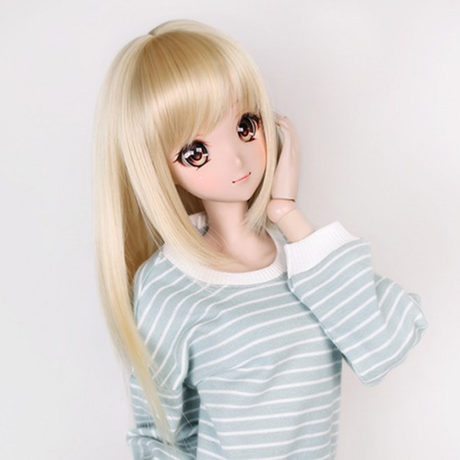 구체관절인형 가발 어깨 미들 단발 8-9인치 60cm급용 도리스돌, 1. 블론드 (가발만 인형없음), 1개