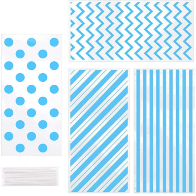 심플리비 비비드 구디백 비닐 선물 포장 봉투 60매, 1세트, 블루