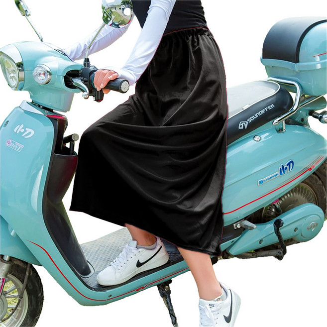 Perfect 遮陽防曬裙 騎車通勤/戶外運動皆適用, 黑色-素色款