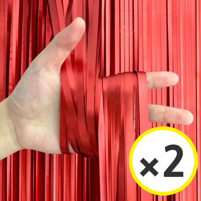 생일파티 용품 파티커튼 42컬러 홀로그램/새틴 무광/파스텔/샤이니 포토존 소품 은박 수술 가랜드 커튼 [에브리띵스마일], 새틴 레드, 2개