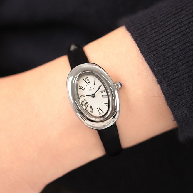 [TANDY] 탠디 클래식 타원형 라운드 여성용 가죽시계 T-1917 3종 중 택1