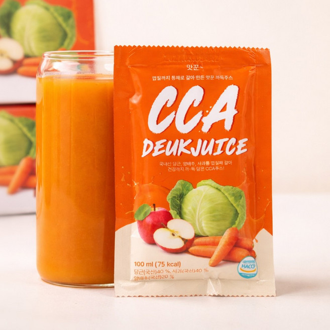 [맛꾼 단독 까득주스] 국산 채소 3종을 통째로 갈아넣은 CCA 주스, 30개, 100ml