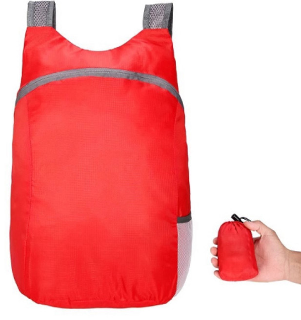 초경량 폴딩 백팩 레이크블루 휴대용 접이식 가방 등산 하이킹, 단품, 레드