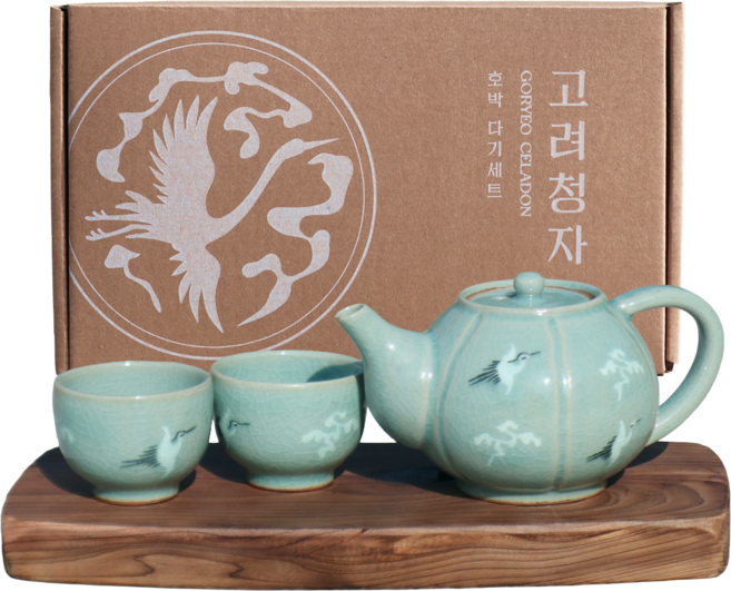 전통 수제작 온코브 이천 도자명장 호박 다기세트 찻잔 포함, 1개