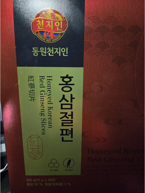 동원천지인 홍삼절편 15g x 16갑, 1개