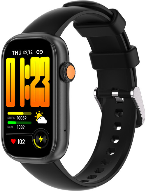 와피크 블루투스 스마트워치 X3 스마트밴드 한글판 운동시계, 블랙, 3.7cm, GPS + 블루투스