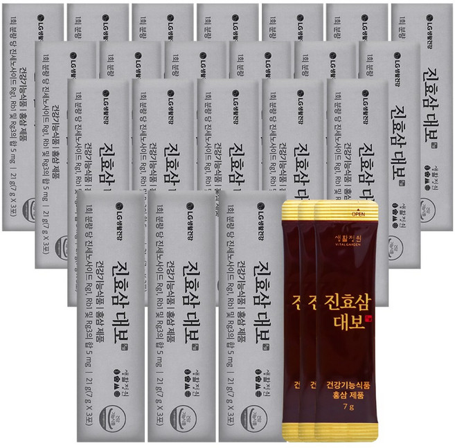 생활정원 진효삼 대보 홍삼 시식용 63일분 하루 한포 스틱, 1개, 63회분