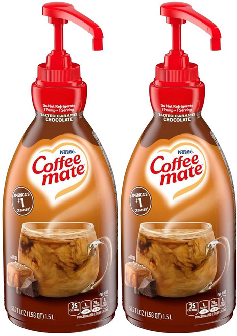 네슬레 커피 메이트 Coffeemate 크리머 솔티드 카라멜 초콜릿 개당 1.5L 2세트, 1개입