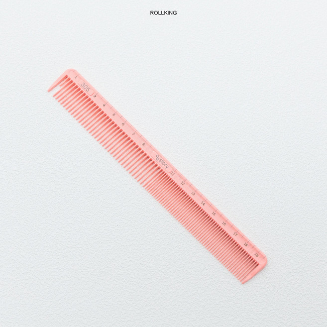 [롤킹] 미용 눈금 커트빗 S-305 긴사이즈 4컬러, 피치, 1개