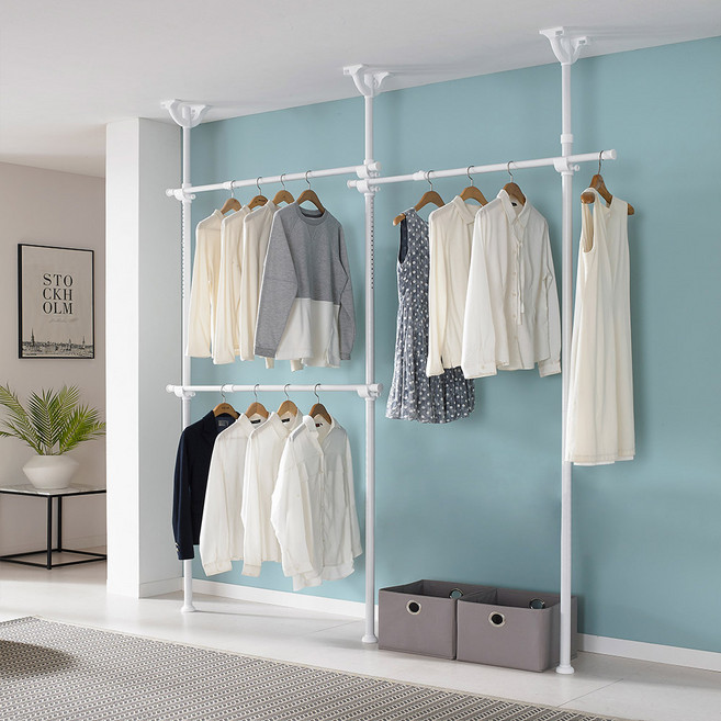 이지온행거 드레스룸 행거 EO-303 튼튼한 시스템 옷장 고정식 철제 설치형 옷걸이 행거, 옵션.25 EO-S416(커튼블랙)폭1.8~2.2m