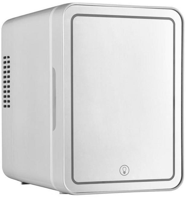 美妝冰箱 LED調光迷你小冰箱, 白色